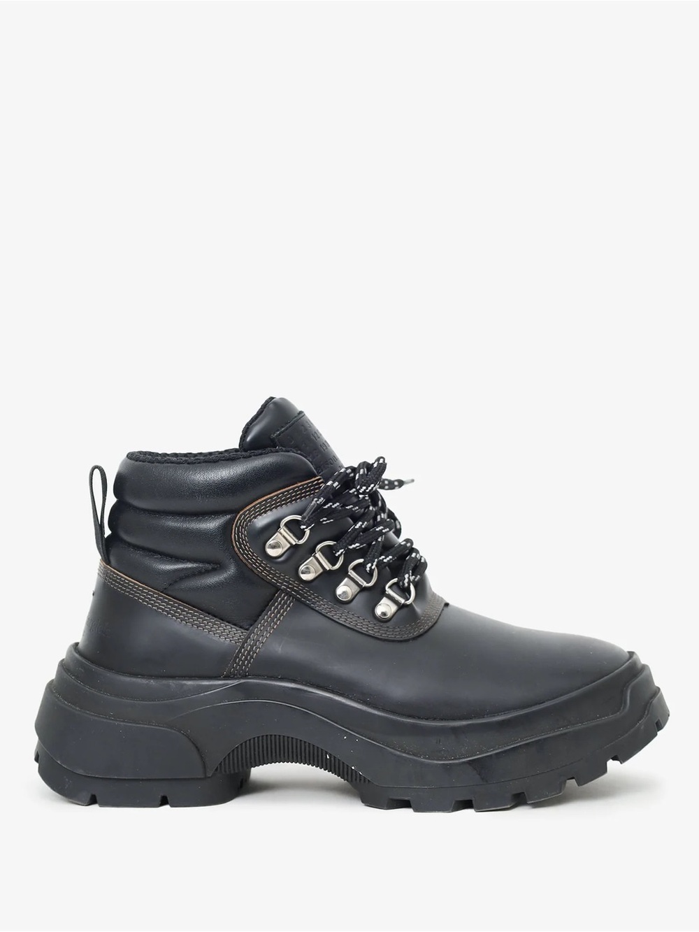 Maison Margiela Black Lug Sole Leather Hiking Boots Size 37 - Picture 2 of 6